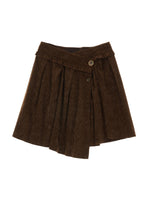 Brown Pleated Mini Skirt