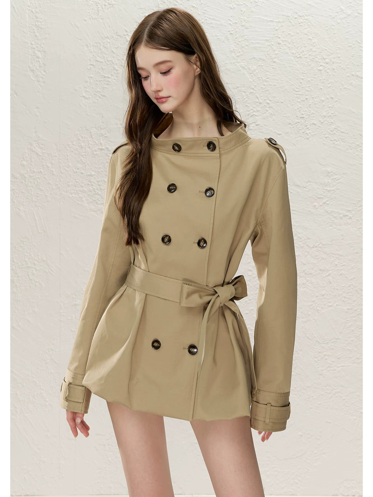 Convertible Off-Shoulder Trench