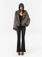 Silver Fox Trim Hooded Jacket