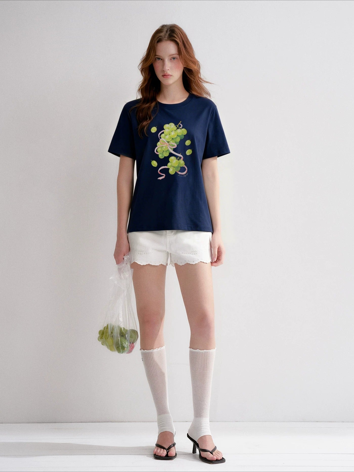 Grape Print Crewneck T-Shirt