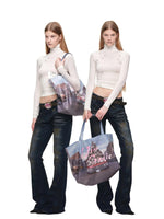 Rhinestone Lyocell Wool Turtleneck Top