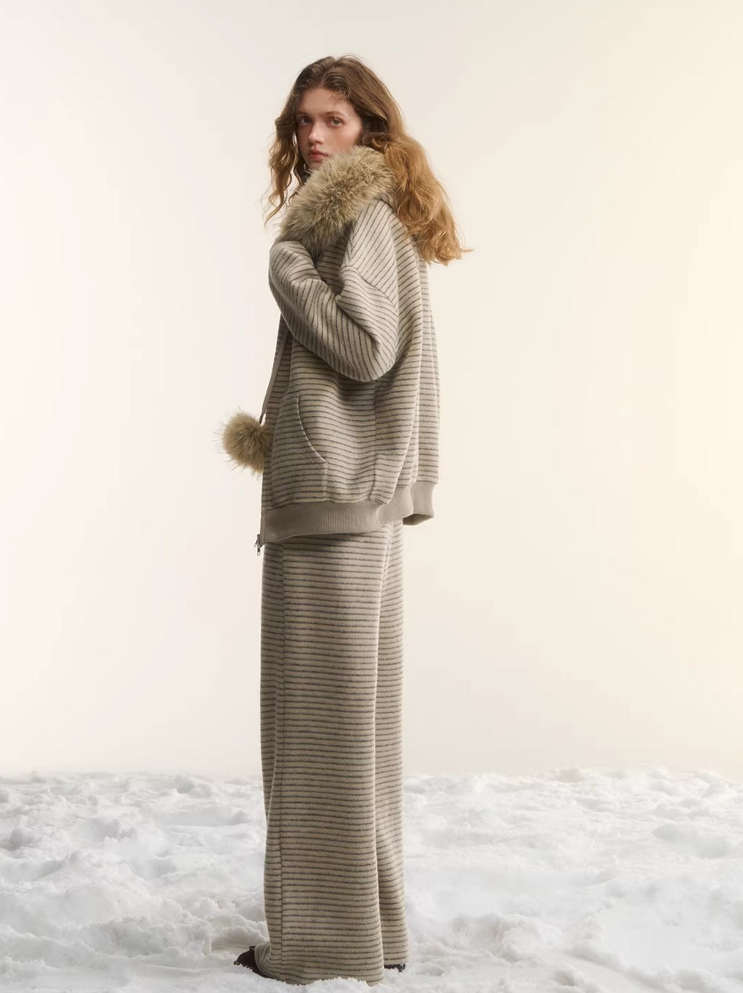 Vintage Fuzzy Plaid Jacket &amp; Pants Set