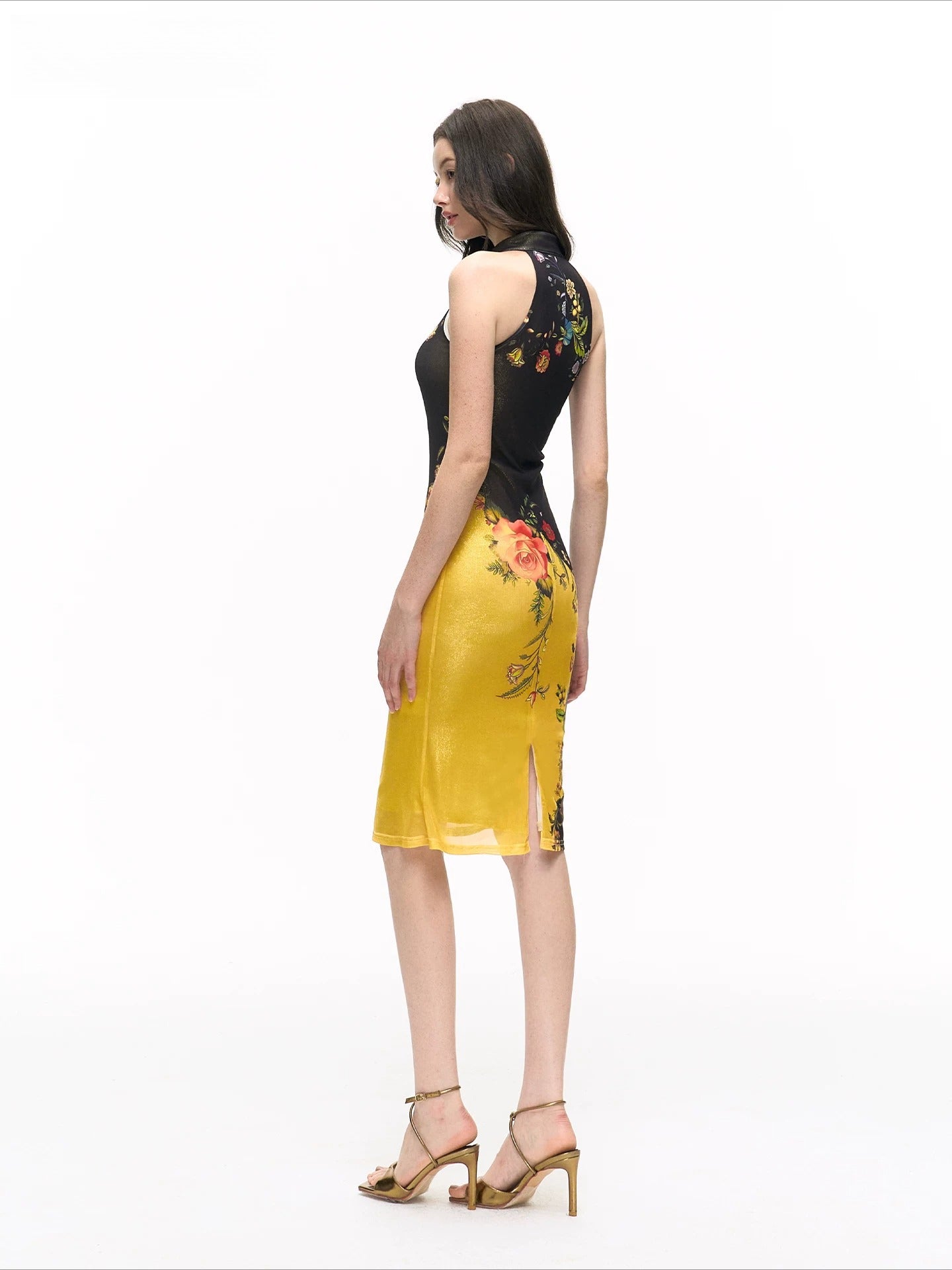 Black Halter Qipao Dress
