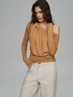 Lyocell Ruched Pearl Tee