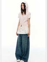 Hooded Vintage Short Sleeve Top