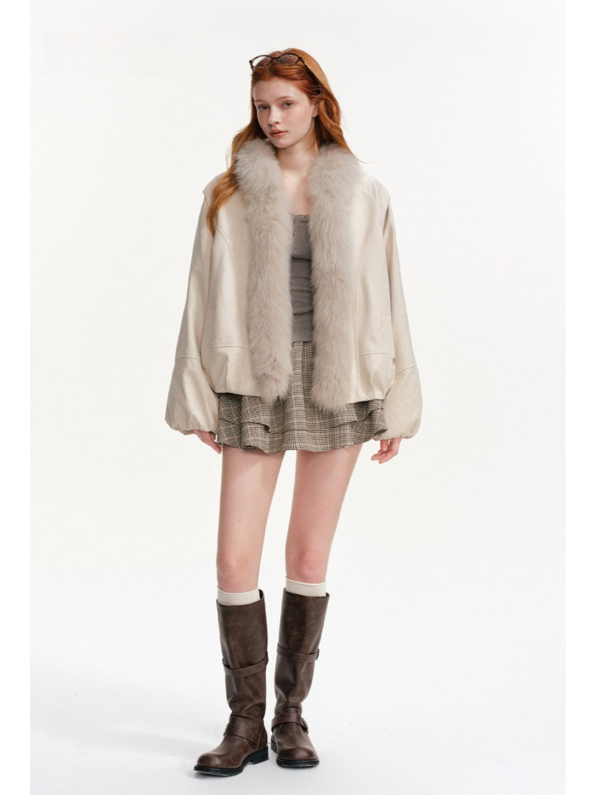 Fox Fur Loose Cropped Thick Coat