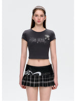 Rhinestone-like Slim Sweet-Spicy Cotton T-shirt