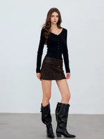 Vintage Belted A-Line Skirt