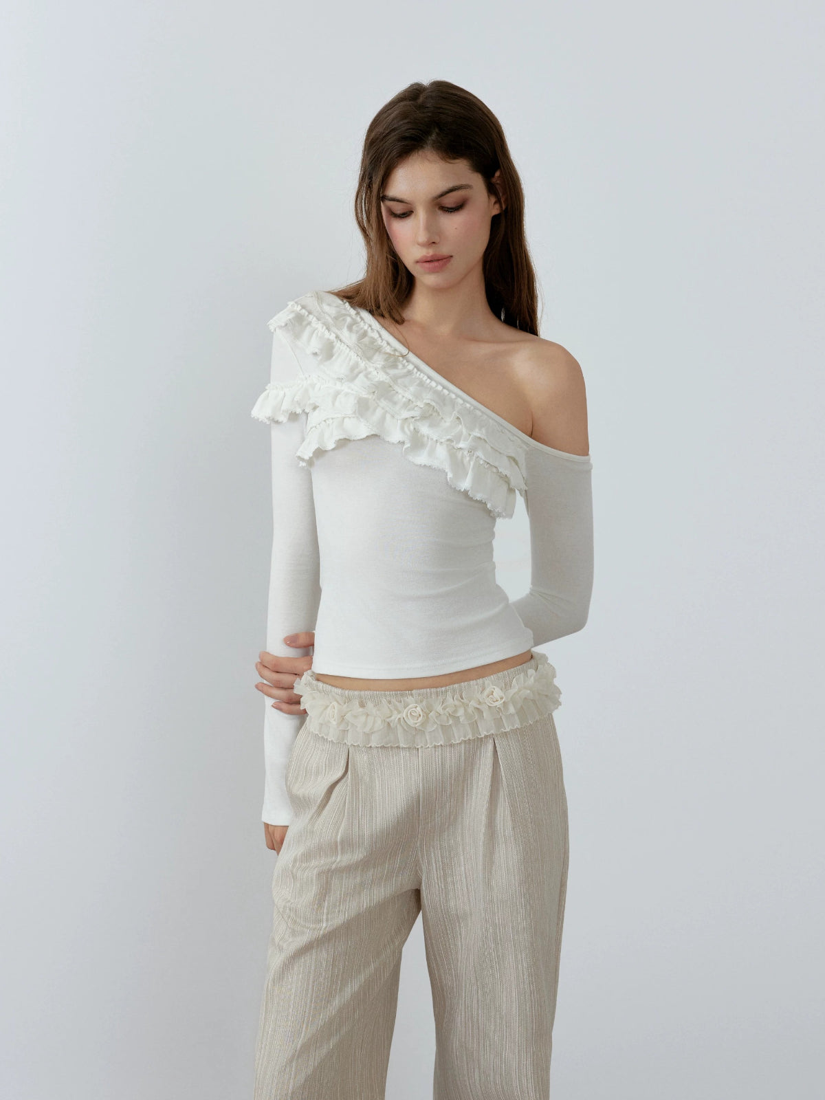 Layered Ruffle Off Shoulder Top