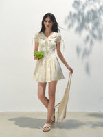 Embroidered Shirt-Collar Tea-Break Dress