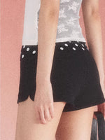 Polka Dot Fold Waist Shorts