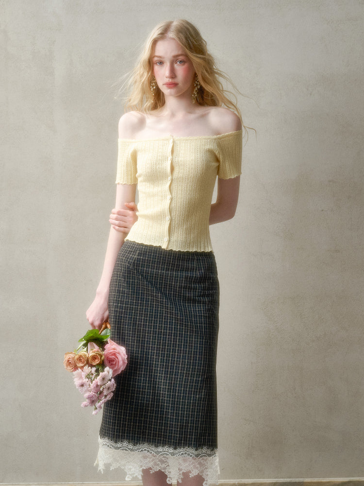 Summer-Colored One-Shoulder Cardigan