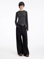 Contrast Raglan Slim Top