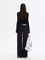 Lace Panel Turtleneck Top