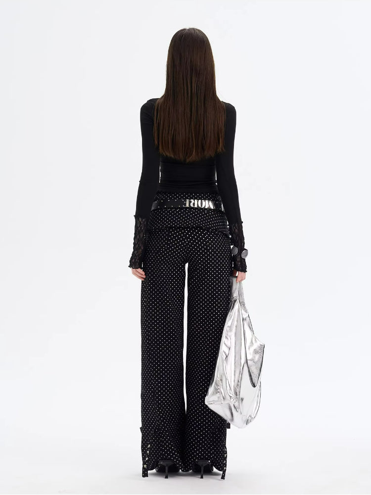 Lace Panel Turtleneck Top