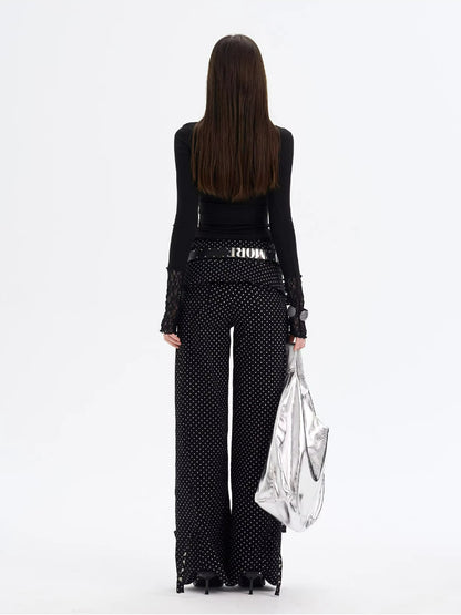 Lace Panel Turtleneck Top