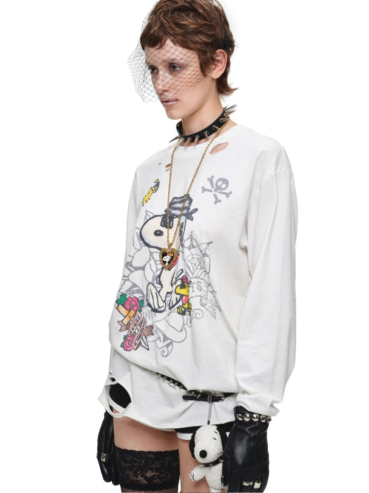 Distressed Snoopy Tee