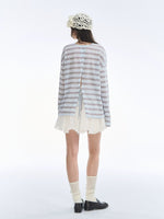 Lace Bow Stripe Top