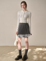 Silky Wool Cropped Cardigan