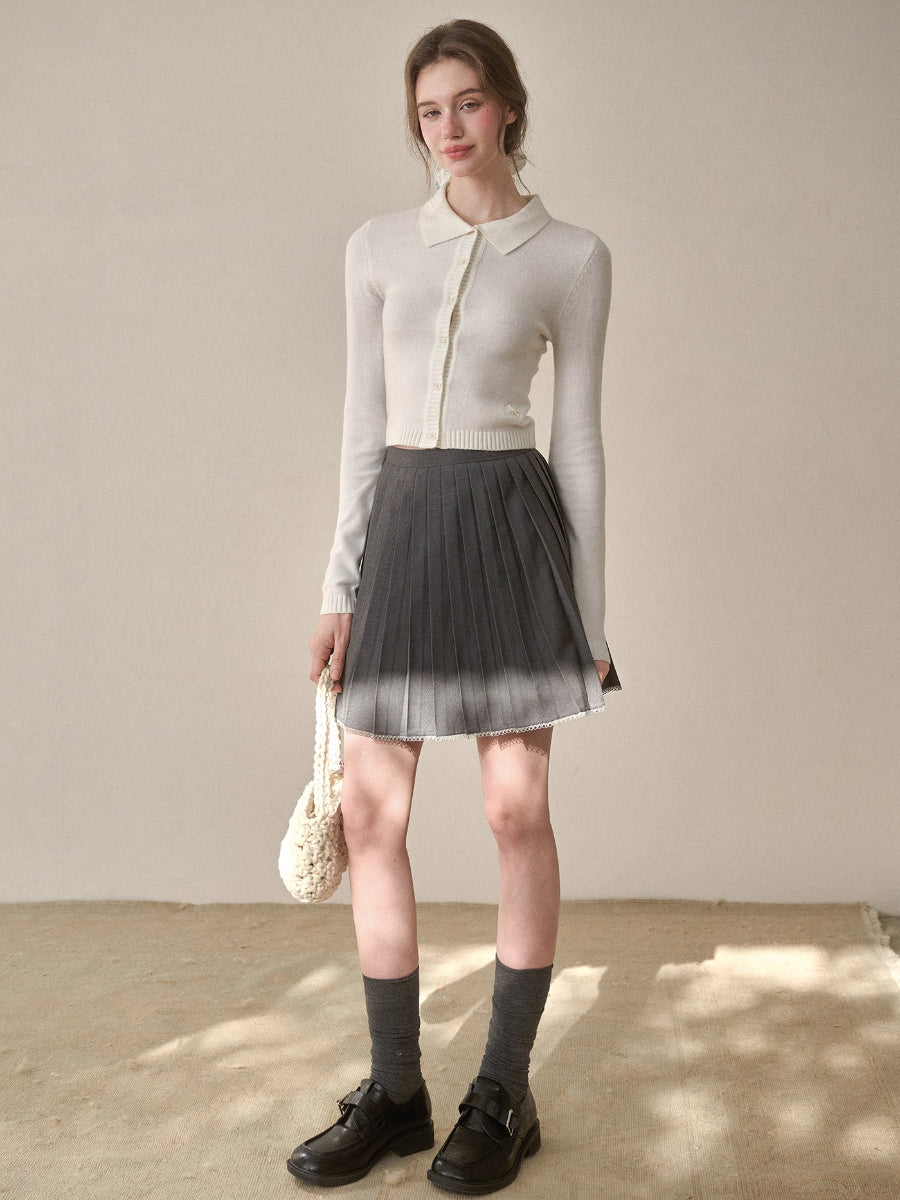 Silky Wool Cropped Cardigan