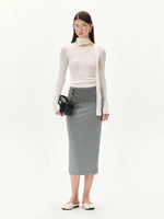 Asymmetric Ribbon Cutout Knit Top