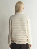 Stand Collar Knit Sleeve Down Jacket