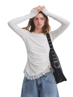 Lace Hem Knit Top