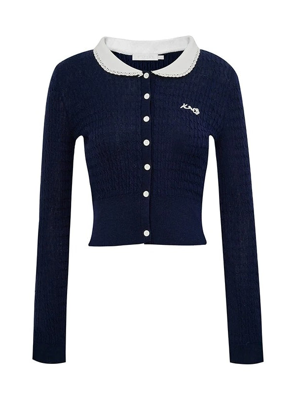 Cable Doll Collar Cardigan