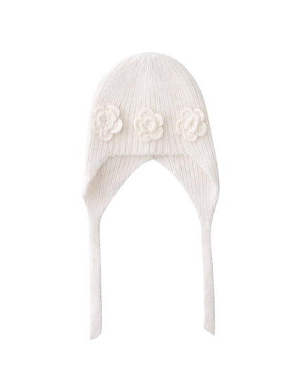 Angora Floral Beanie
