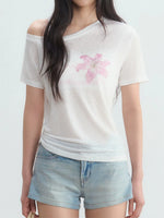 Floral One-Shoulder T-shirt