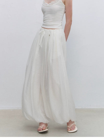 Shell Button Tencel Balloon Pants