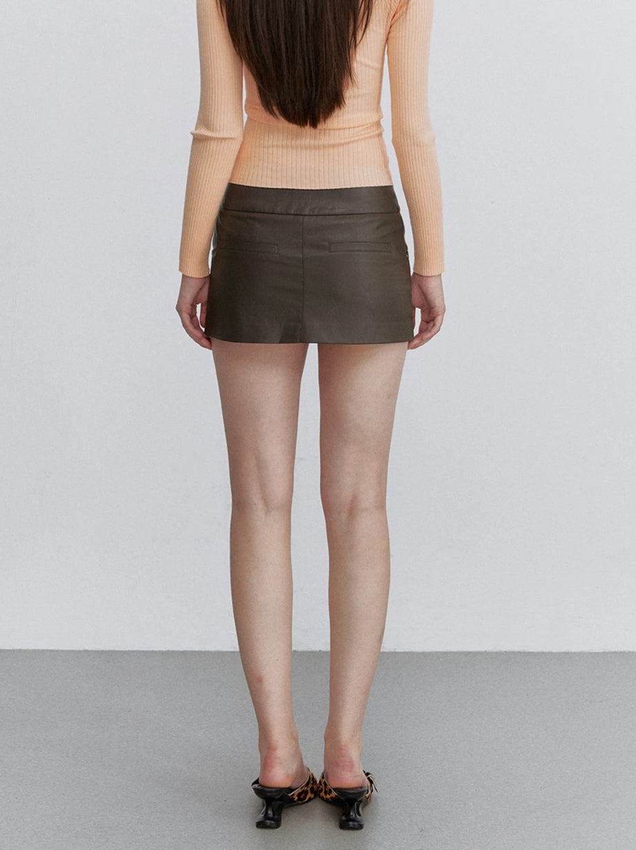 Leather A Line Skirt