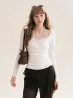 Lace Layered V Neck Top