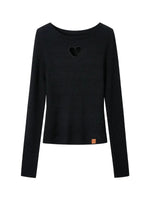 Heart Cutout Long Sleeve Tee