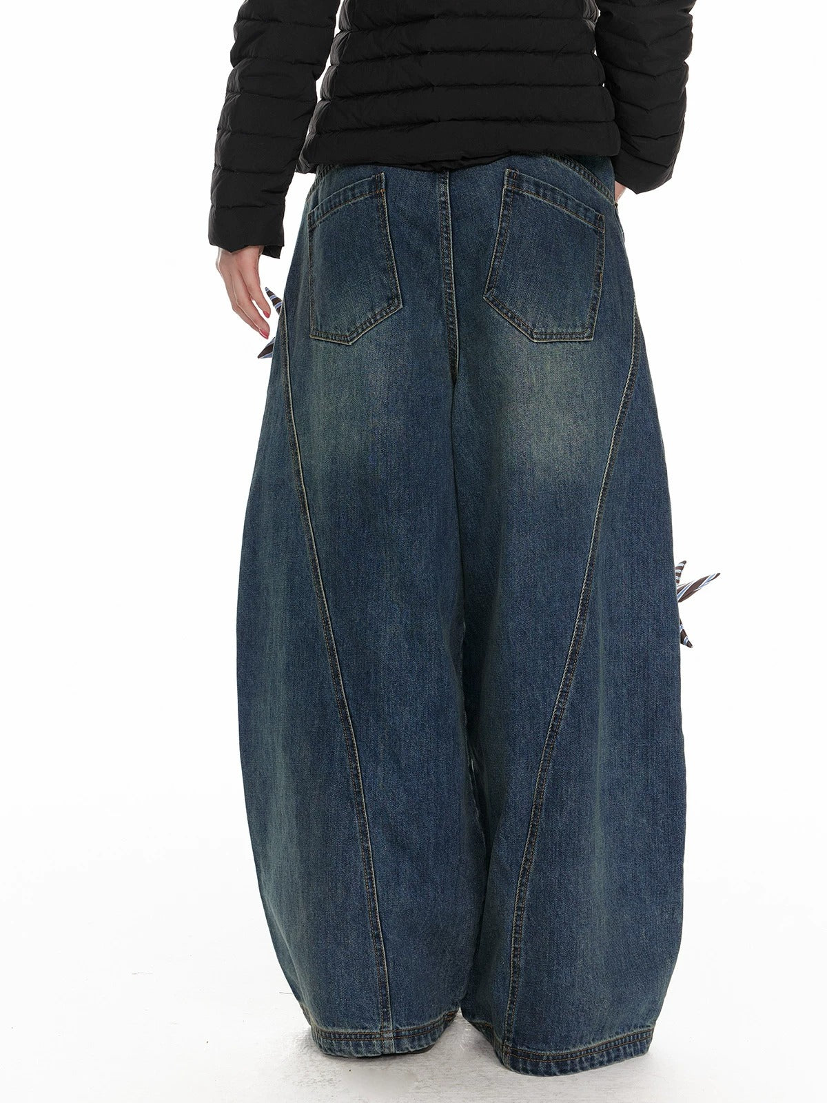 Star Patch Wide Leg Jeans