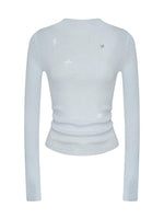 Wool Bow Turtleneck Top