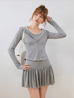 Lace Hooded Skirt Set