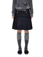 Pleated A-Line Midi Skirt