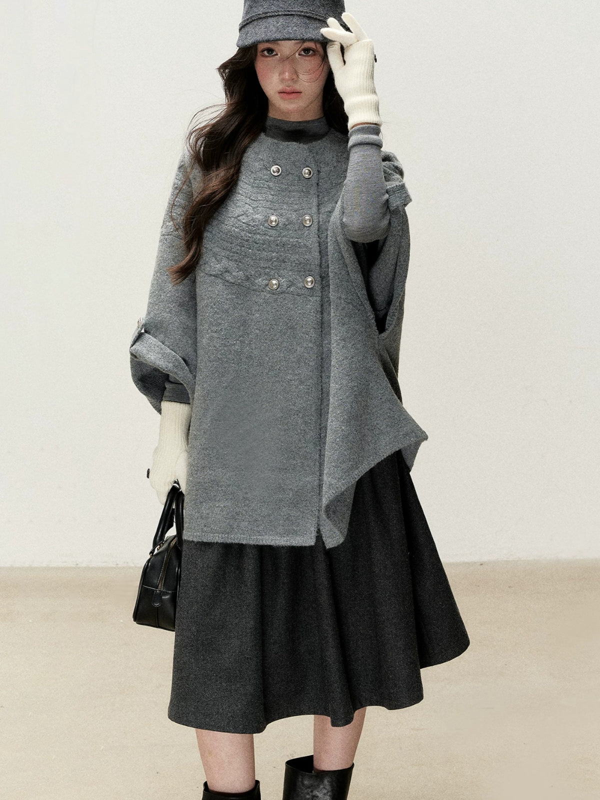 Cable Knit Cape Cardigan
