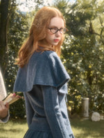 Snow Library Wool Knit Cape Cardigan & Skirt Set
