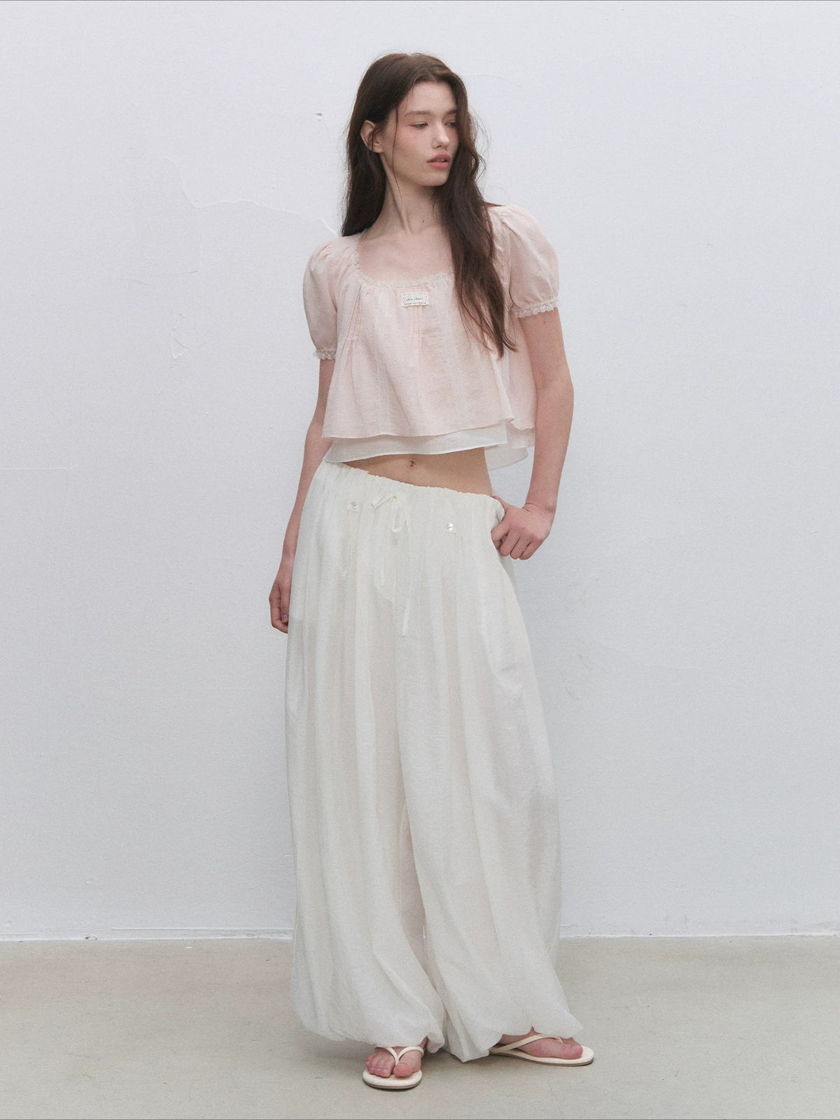 Square Neck Lace Crop Top