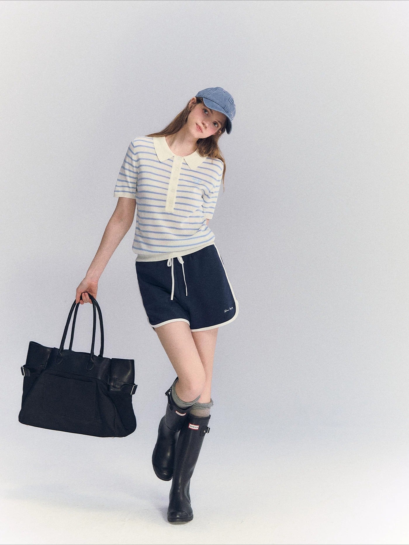 Striped Polo Knit Tee