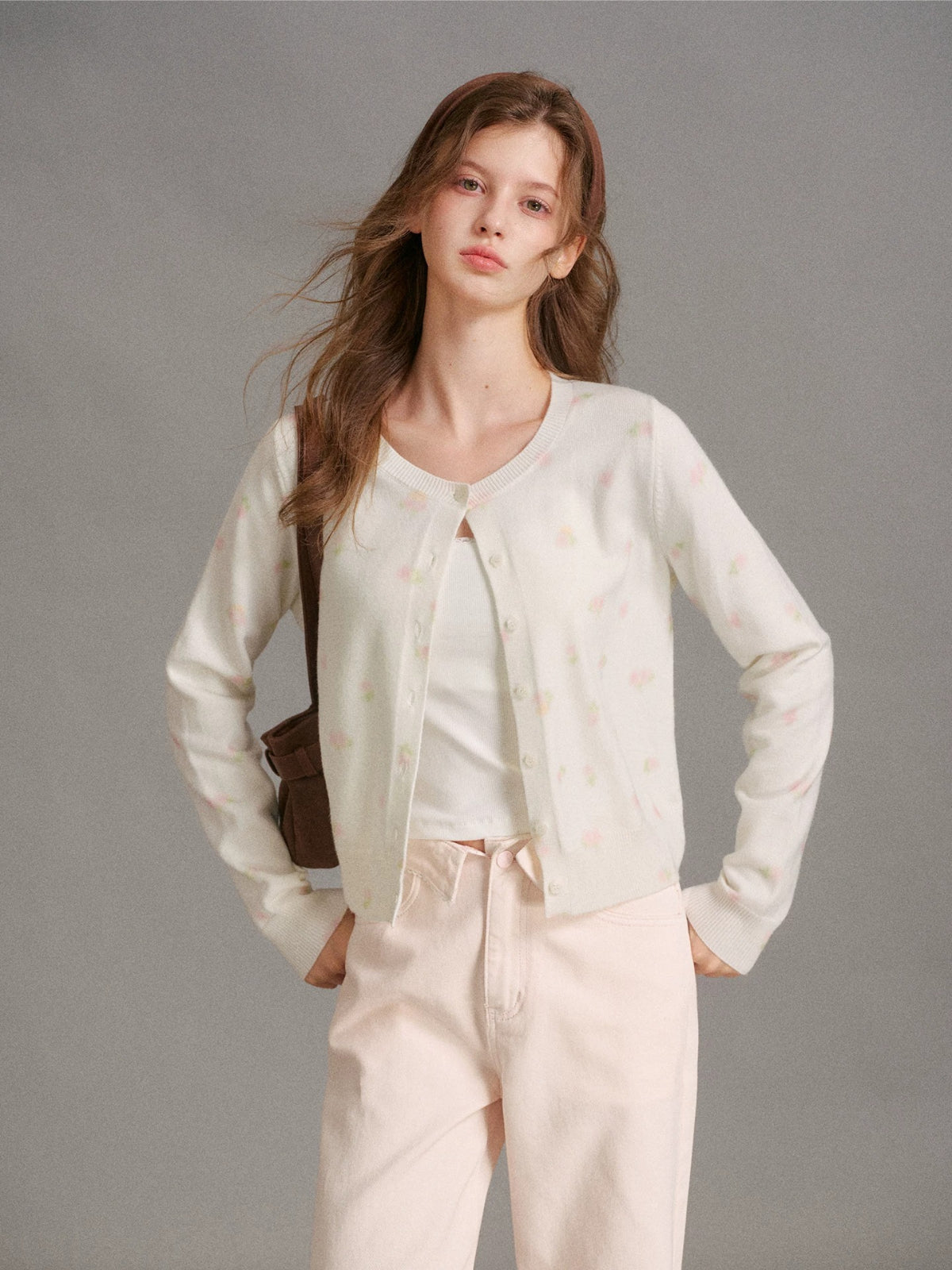 Soft Focus Rose Knit Cardigan
