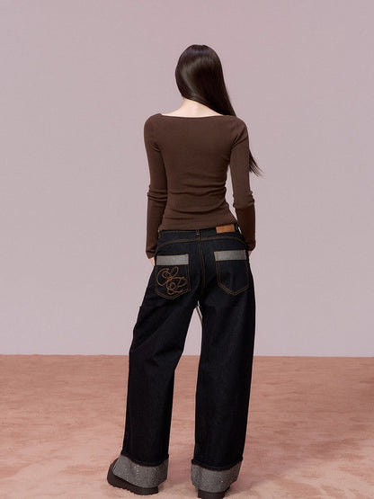 Ruched Lace Detail Knit Top