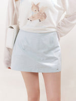Blue Polka Dot Mini Skirt