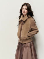 Oversized Collar Faux Fur Jacket