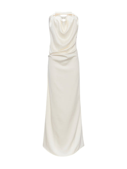 Halter Bowknot Cowl Neck Backless Dress