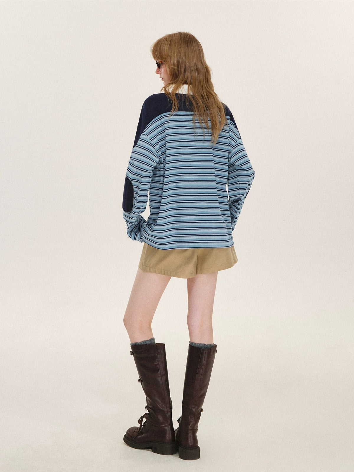 Vintage Striped Polo Lace Top