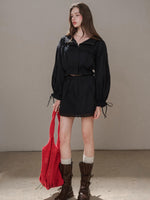 “Reading Time” Cotton Trench & Skirt Set