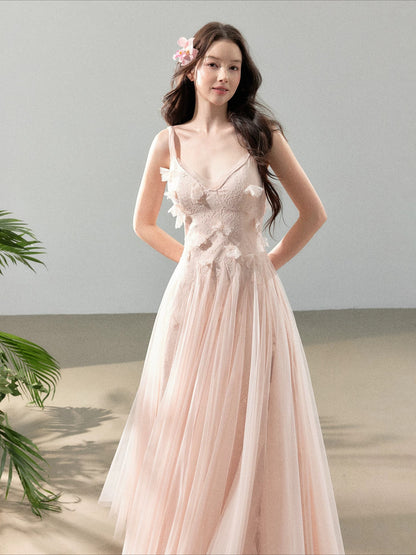 Floral Tulle Slip Maxi Dress